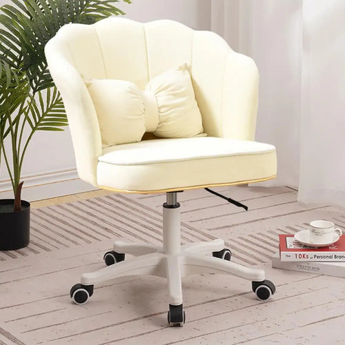 Flower Chair Petal Design Office Chair Height Adjustable Swivel Chair with Soft Faux Leather Cushion 360-degree for Office