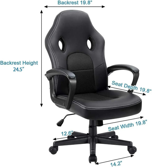 Gaming Chair Office Chair Leather Computer Desk Chair Racing Style Ergonomic Adjustable Swivel Task Chair with Lumbar Support